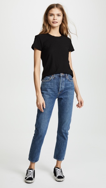 Sheer Slub Crew Neck Tee