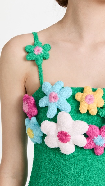 Strappy Dress with 3D Flowers