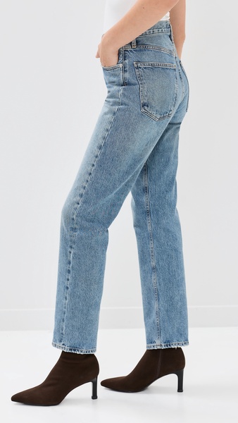 90's Pinch Waist High Rise Straight Jeans