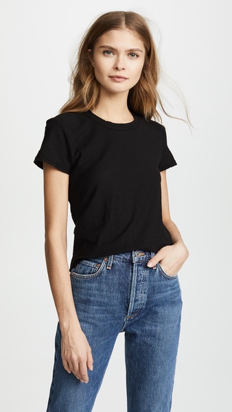 Sheer Slub Crew Neck Tee