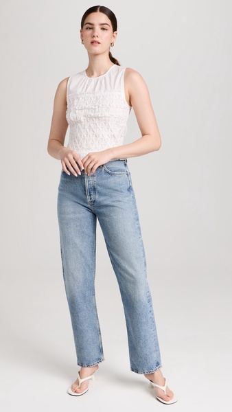 90's Pinch Waist High Rise Straight Jeans