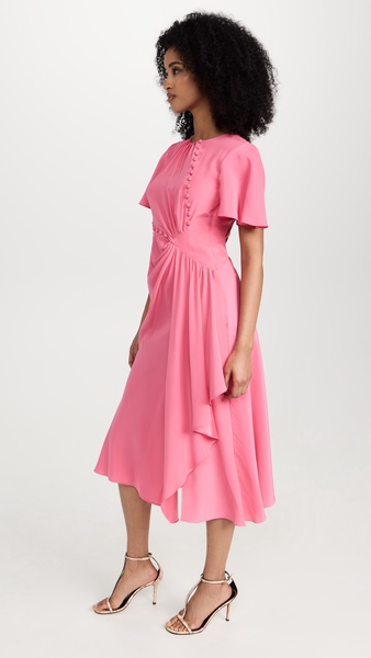 Flutter Sleeve Button Waist Dress