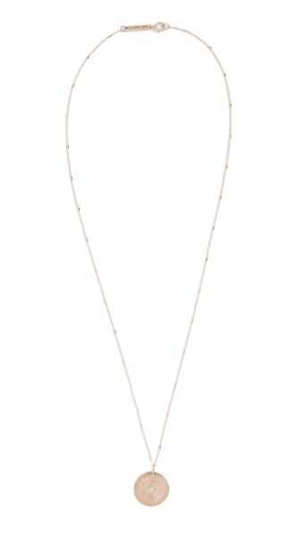 14k Small Sunbeam Medallion Necklace