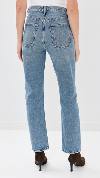 90's Pinch Waist High Rise Straight Jeans