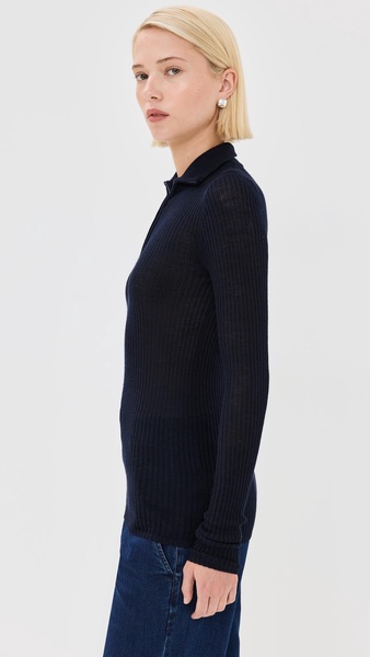 Feather Weight Ribbed Turtleneck Zip Up Sweater