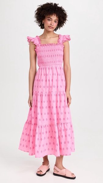 Smocked Tiered Midi Dress