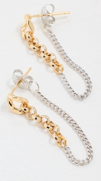 Kelly Two Tone Chain Earrings