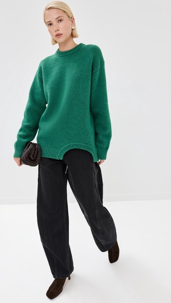 Soft Lambswool Sweater with Cut Out Detail