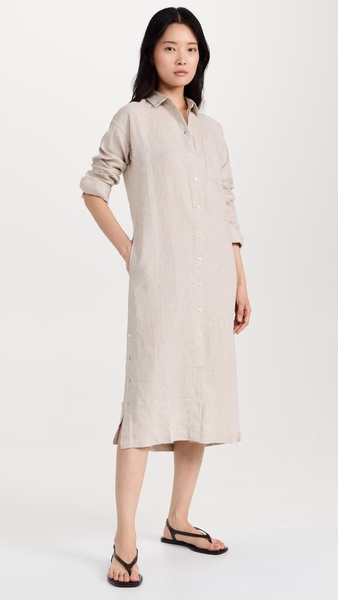 Kerry Shirtdress In Flax Linen