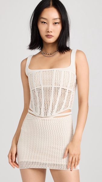 Crochet Suspend Corset Mini Dress