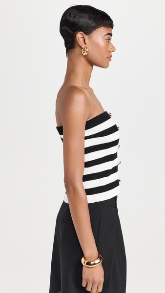 Striped Strapless Top