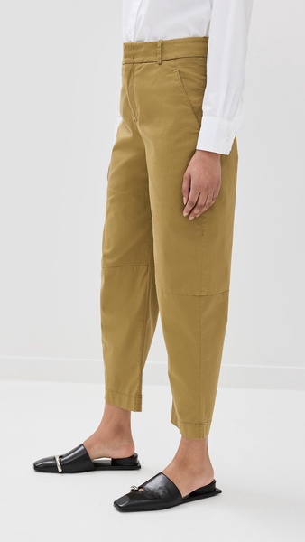 Cotton Gabardine Curved Chino Pants