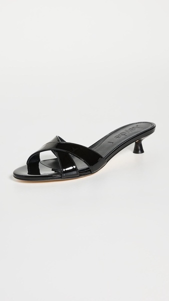 Stina Patent Calf Leather Black Sandals