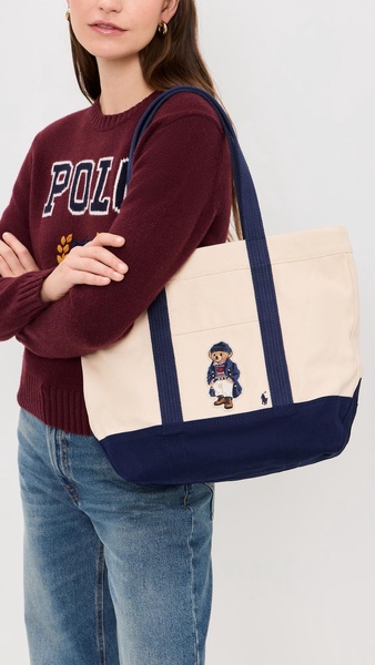 Canvas Medium Polo Bear Tote