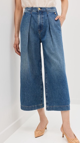 April pleated wide-leg jeans