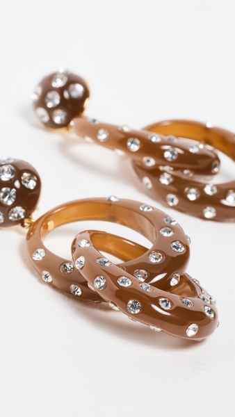 Polka Dot Drop Double Hoop Earrings