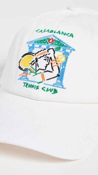 White Twill Crayon Temple Tennis Club Hat