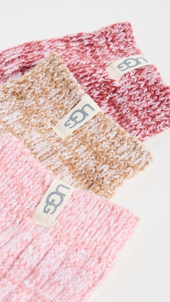 Rib Knit Slouchy Crew Socks 3 Pack