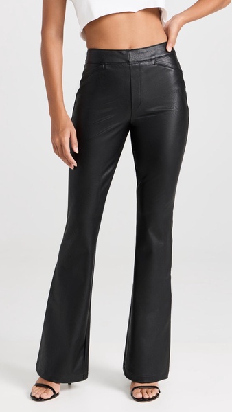 Leather-Like Flare Pants