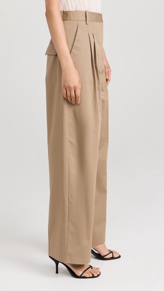 Wide Leg Pleated Chino