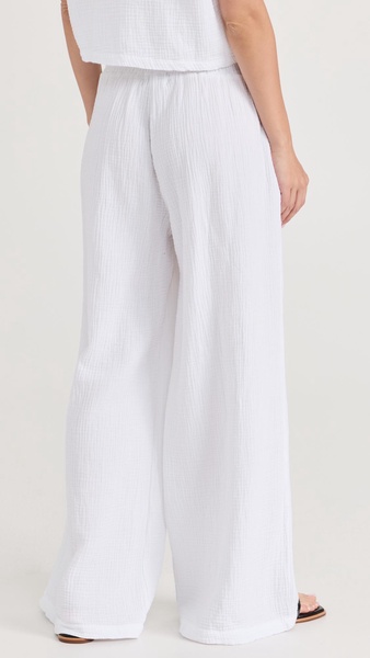 Gauze Smocked Flare Pants