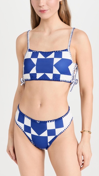 Tanya Print Bikini Top with Ties