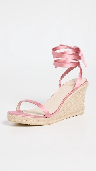 Willa Silky Pink Leather Espadrilles