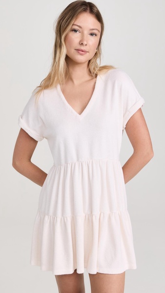 Terry Cloth Tiered Mini Dress