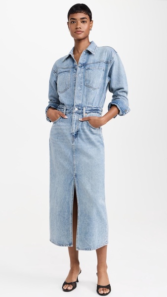 Western Denim Midi Dress