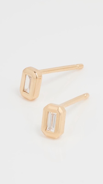 14k Baguette Diamond Studs