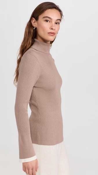 Ravena Rib Knit High Neck Top