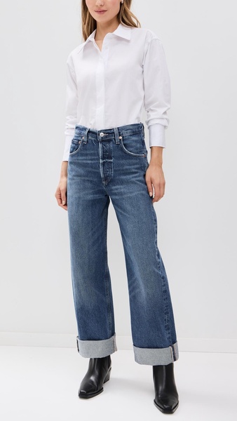 Ayla Baggy Cropped Regenerative Cotton Jeans