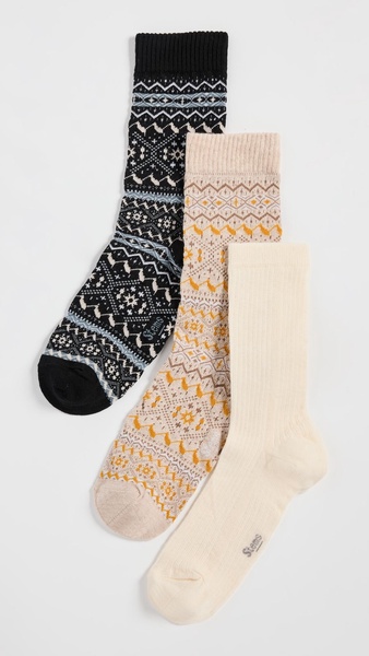 Snowflake Cashmere Socks Gift Box of Three