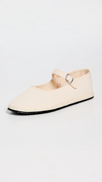 Mary Janes Ecru Flats