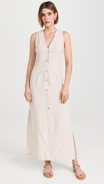 Air Linen Button Down Maxi Dress