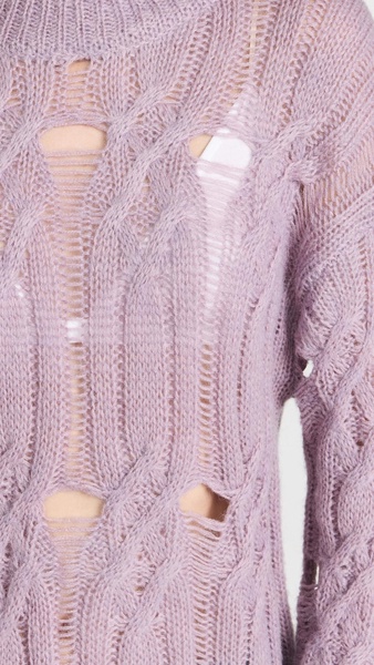 Pullovers Grunge Detail Effect At Bottom Sweep Sweater