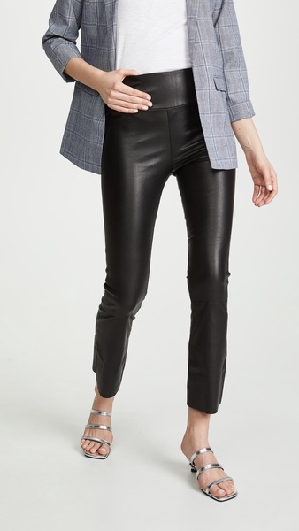 Leather Crop Flare Leggings