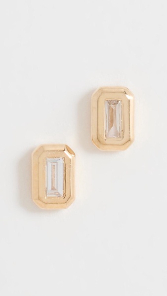 14k Baguette Diamond Studs