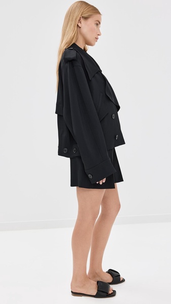 Fluid Cropped Trench Coat