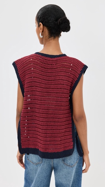 Oona Mulberry Crochet Top