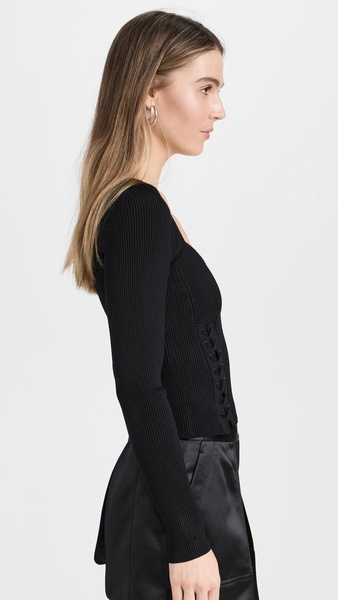 Daphane lace-up sweater