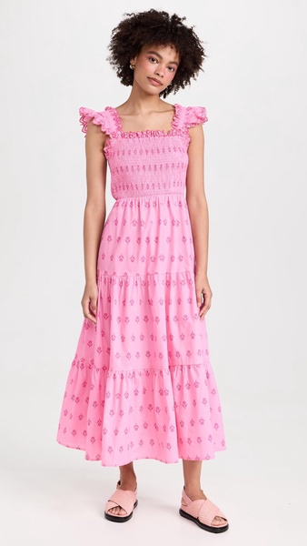 Smocked Tiered Midi Dress