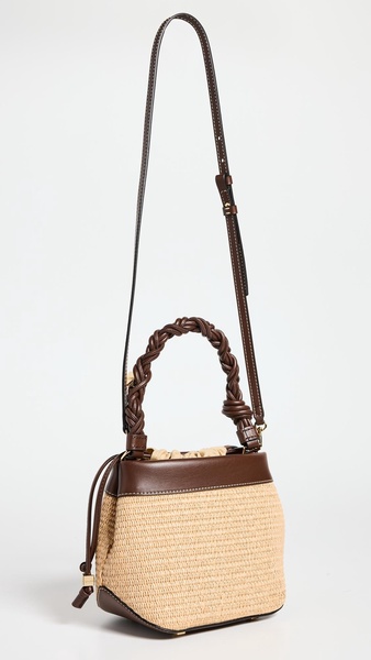 Ganni Raffia Bou Bucket Bag