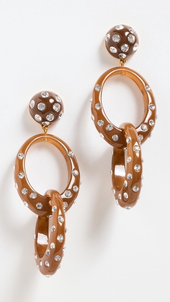 Polka Dot Drop Double Hoop Earrings