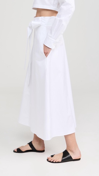 Eco Poplin Back Wrap Skirt