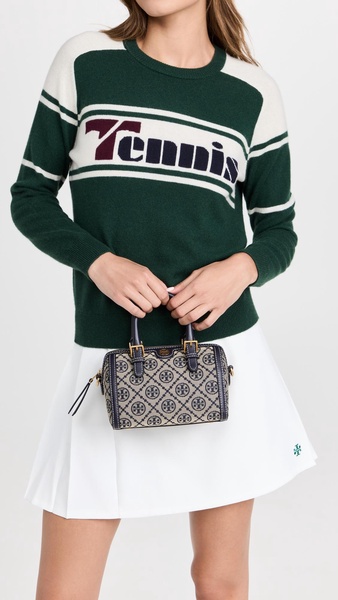 T Monogram Jacquard Barrel Petite Bag