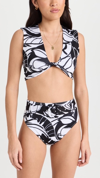 Palm Printed Olivia Bikini Top