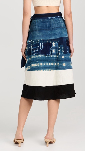 Patchwork Indigo Prairie Skirt