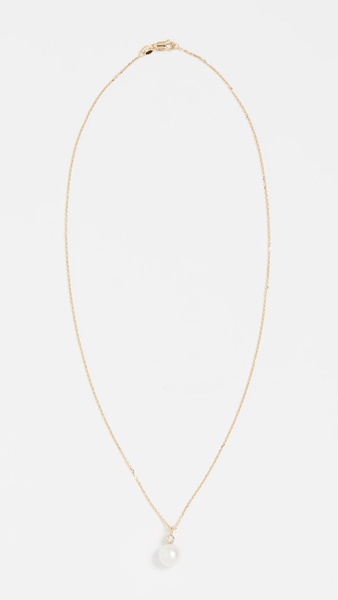 14K   Pearl and Diamond Dot Necklace