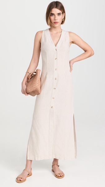 Air Linen Button Down Maxi Dress